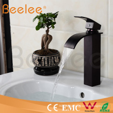 Square Black Orb Brass Single Handle Waterfall Basin Faucet/Copper Water Tap Mixer